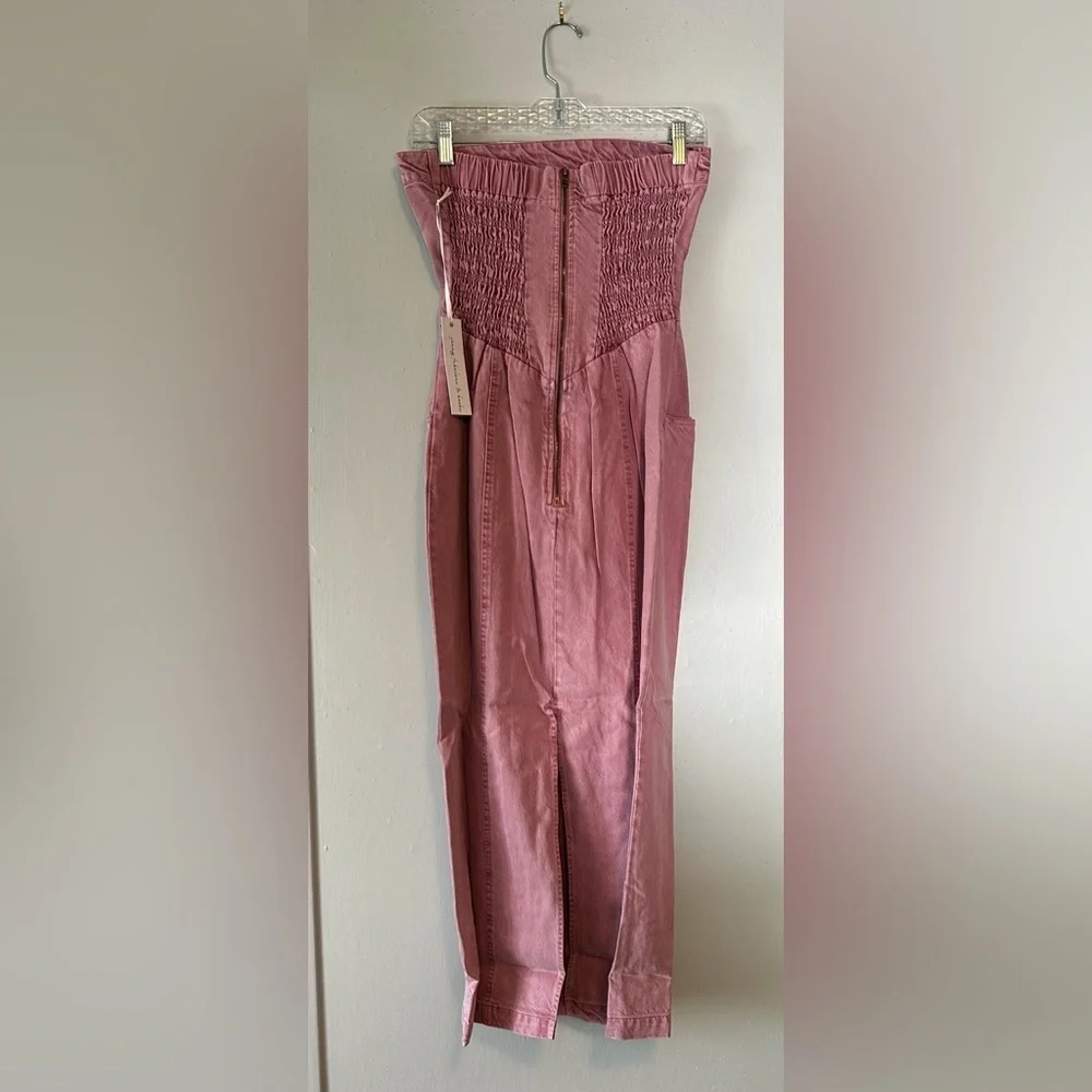 Young Fabulous & Broke Taylor Tube Dress Pink Cosmetic Strapless Midi Size M NWT - Picture 5 of 6